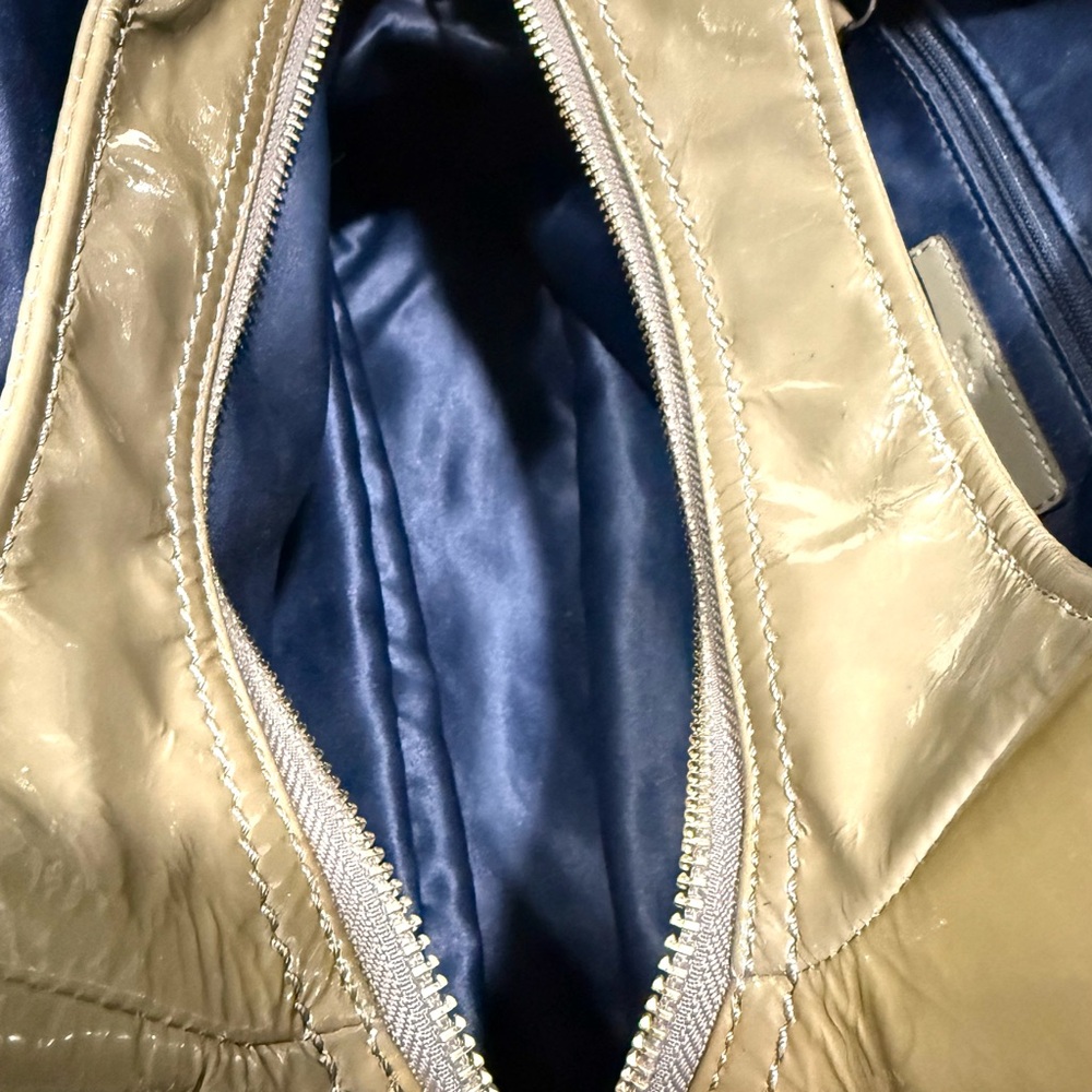 Coach Madison Maggie Sage Green Patent Leather Shoulder Hobo Bag Silver Hardware - Picture 8 of 14